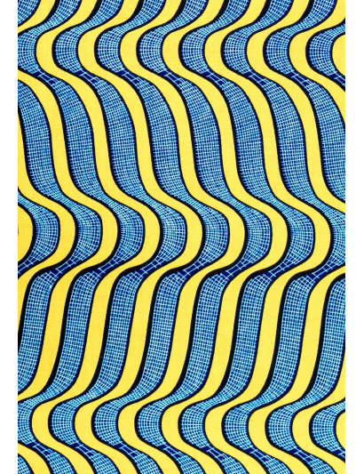 Sac en tissus wax d'inspiration africaine - Motif jaune et bleu