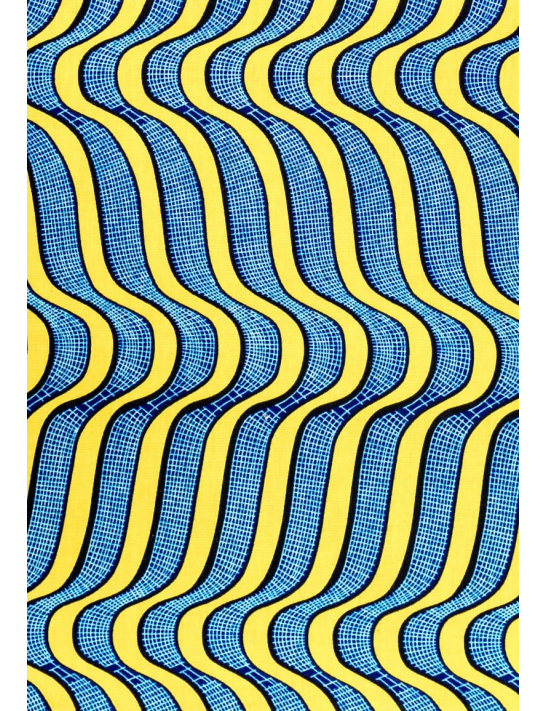 Sac en tissus wax d'inspiration africaine - Motif jaune et bleu