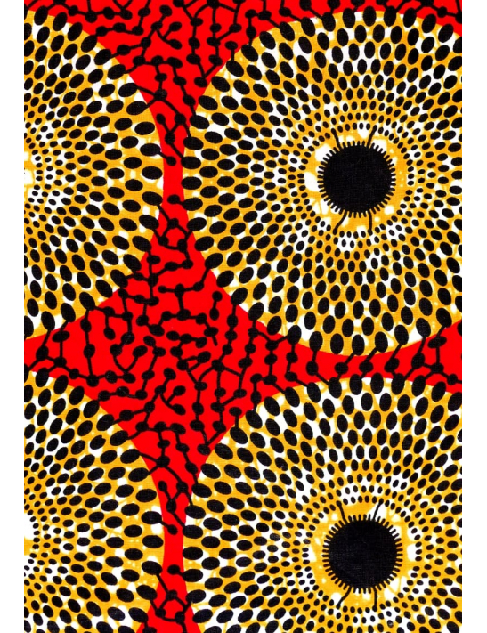 Des disques rouges et marron, un imprimé hypnotisant qui capte le regard et sublime votre look.
