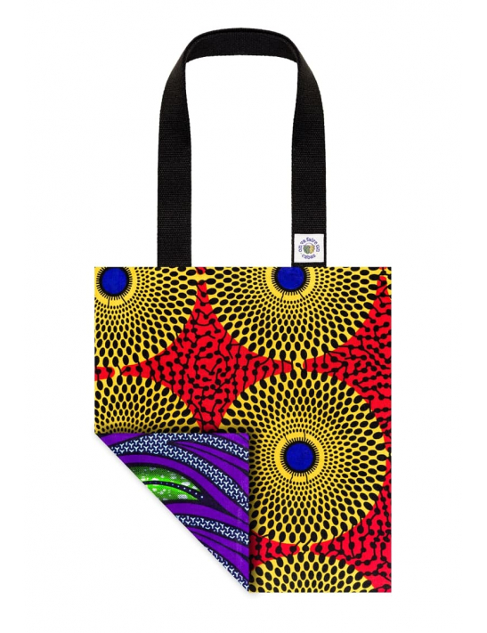 Un sac qui a du caractère : couleurs vibrantes, motifs inspirés wax africain et une fabrication éthique.