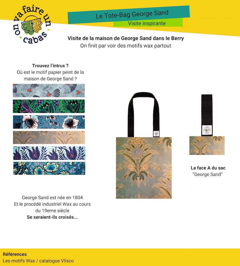 Motif wax 19e Sac tissus motif